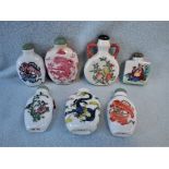 SEVEN CHINESE PORCELAIN SNUFF BOTTLES