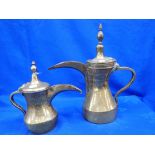 TWO MIDDLE EASTERN COFFEE POTS