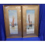 M. REEVES: A PAIR OF WATERCOLOURS OF BOATS