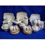 AN R.H. & S.L. PLANT 'TUSCAN' TEASET, WITH GILT DECORATION