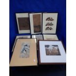 A COLLECTION OF FRAMED JAPANESE WOOD PRINTS