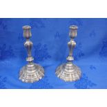 A PAIR OF 19TH CENTURY FRENCH PEWTER CANDLESTICKS