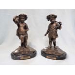 PAIR OF BRONZE PUTTO HARVESTERS