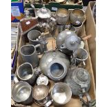 A COLLECTION OF PEWTER AND PLATED WARES