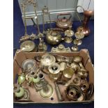 A COLLECTION OF DOMESTIC BRASS AND COPPER WARE