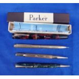 A VINTAGE PARKER DUOFOLD FOUNTAIN PENS