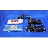 FIVE MODEL CARS, BY FRANKLIN MINT