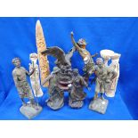 COLLECTION OF 19th CENTURY SPELTER FIGURES