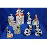 A COLLECTION OF STAFFORDSHIRE FIGURES