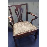 A GEORGE III STYLE ELBOW CHAIR