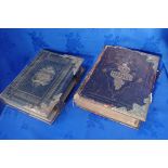 TWO VICTORIAN FAMILY BIBLES WITH GILT CLASPS