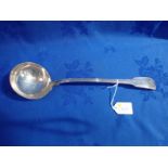 A VICTORIAN SILVER SOUP LADLE