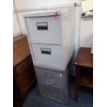 TWO MODERN STEEL FILING CABINETS