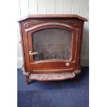 A 'SYMPHONY' BROWN ENAMEL COAL-EFFECT GAS HEATING STOVE