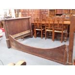 A FRENCH 19th CENTURY EMPIRE STYLE MAHOGANY LIT A BATEAU