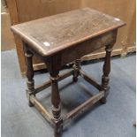 A 17TH CENTURY OAK JOINT STOOL