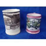 A CREAMWARE MUG 'A SOUTH EAST VIEW OF THE STUPENDOUS IRON BRIDGE OVER THE WEAR NEAR SUNDERLAND...'