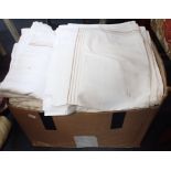 A QUANTITY OF WHITE BED LINEN