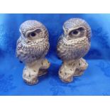 TWO POOLE POTTERY OWLS BY BARBARA LINLEY-ADAMS