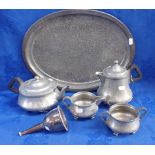 A COLLECTION OF 'ROUNDHEAD PEWTER' ITEMS
