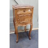 A FRENCH LOUIS XVI STYLE POT CUPBOARD, WITH ROUGE MARBLE TOP