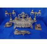 A CAST BRASS VICTORIAN STYLE DESK STAND