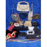 A VARIED COLLECTION OF BEADED AND OTHER HANDBAGS