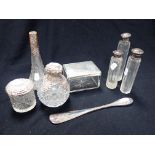 A COLLECTION OF SILVER MOUNTED DRESSING TABLE ITEMS