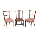 A PAIR OF VICTORIAN WALNUT SIDE CHAIRS