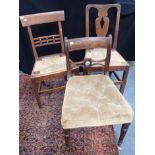 TWO 19TH CENTURY COUNTRY CHAIRS WITH DROP-IN RUSH SEATS