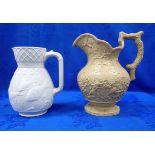A CHARLES MEIGH MOULDED DRABWARE JUG