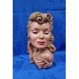 1940s STYLE FASHION PLASTER BUST