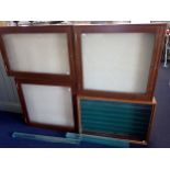 FOUR GLAZED DISPLAY CABINETS SUITABLE FOR MODEL CARS, TRAINS OR SIMILAR