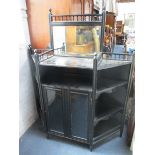A VICTORIAN AESTHETIC EBONISED PARLOUR CABINET