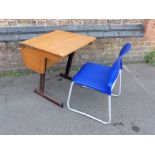 A 1970 CHILDS DESK AND CHAIR