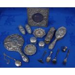 A COLLECTION OF SILVER-MOUNTED DRESSING TABLE ACCESSORIES