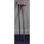 A HALLMARKED SILVER-TOPPED WALKING CANE