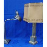 A GILT PLASTER COLUMN TABLE LAMP