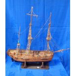 A SCRATCH-BUILT WOODEN MODEL OF H.M.S.'ENDEAVOUR'