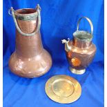 A TALL PEAR-SHAPED COPPER VESSEL