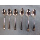 A SET OF SIX SILVER TEASPOONS