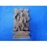 AN INDIAN CARVED WOOD LAKSHMI STATUE