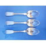 THREE SILVER DESSERT SPOONS