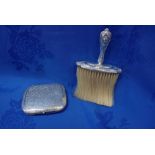 A SILVER HANDLED TABLE BRUSH