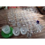 A COLLECTION OF BACCARAT WINE GLASSES, WATERFORD BOWLS