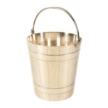 A SILVER-PLATED ICE BUCKET