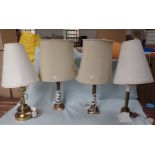 A PAIR OF BRASS TABLE LAMPS