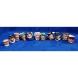 A COLLECTION OF MINATURE ROYAL DOULTON CHARACTER JUGS