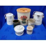 A COLLECTION OF STORAGE JARS AND WATER JUGS