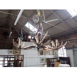 A KITSCH BARONIAL STYLE 'ANTLER' SIX-BRANCH CHANDELIER